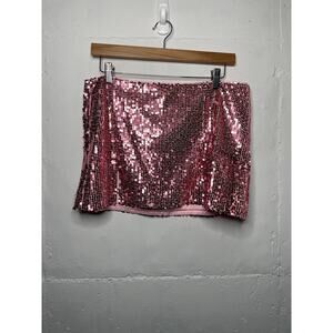 Reformation Camille Rowe Size 8 Pink Sequin Skirt